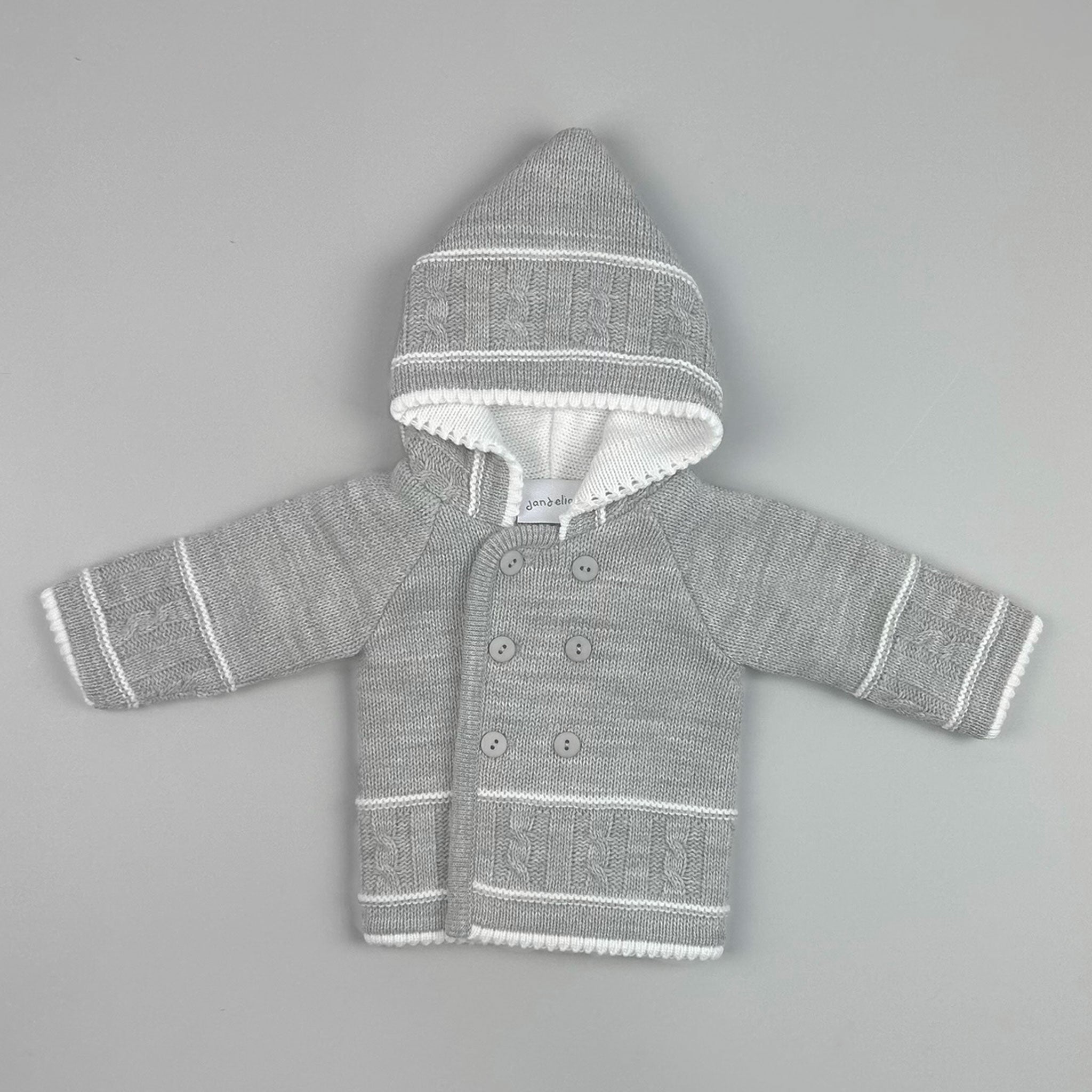 knitted unisex grey dandelion cardigan