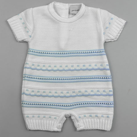 baby boys white blue striped romper
