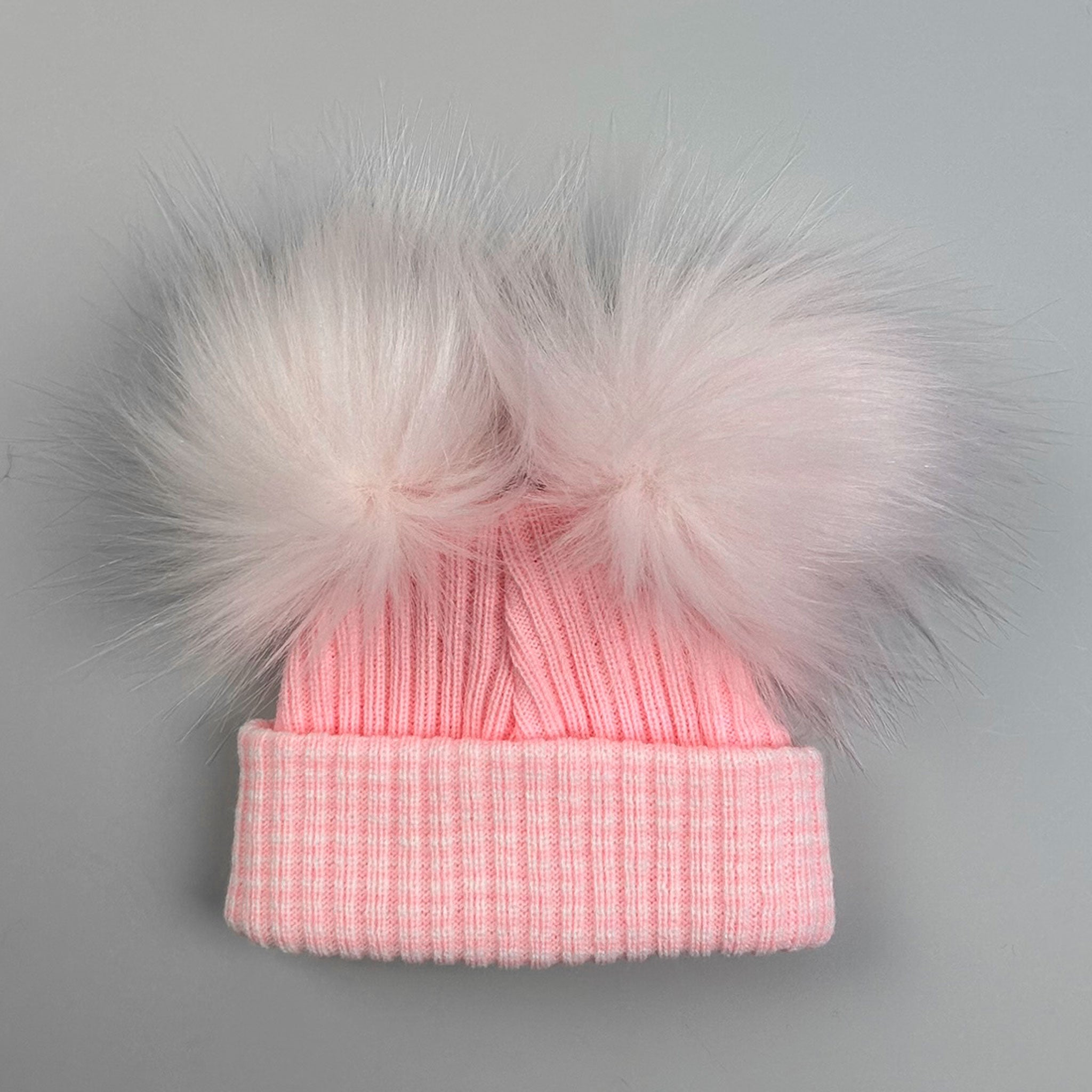 baby girl pink double waffle newborn hat