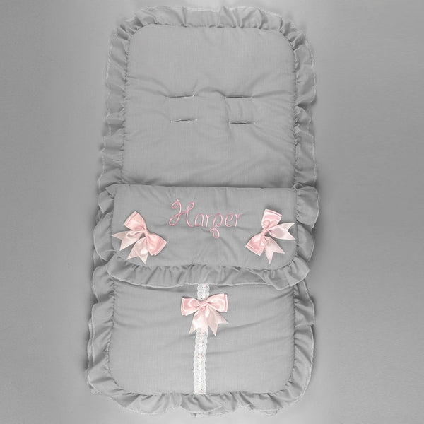 baby girls grey and pink cosy toes personalised 