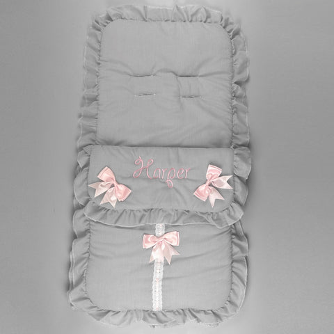 baby girls grey and pink cosy toes personalised 