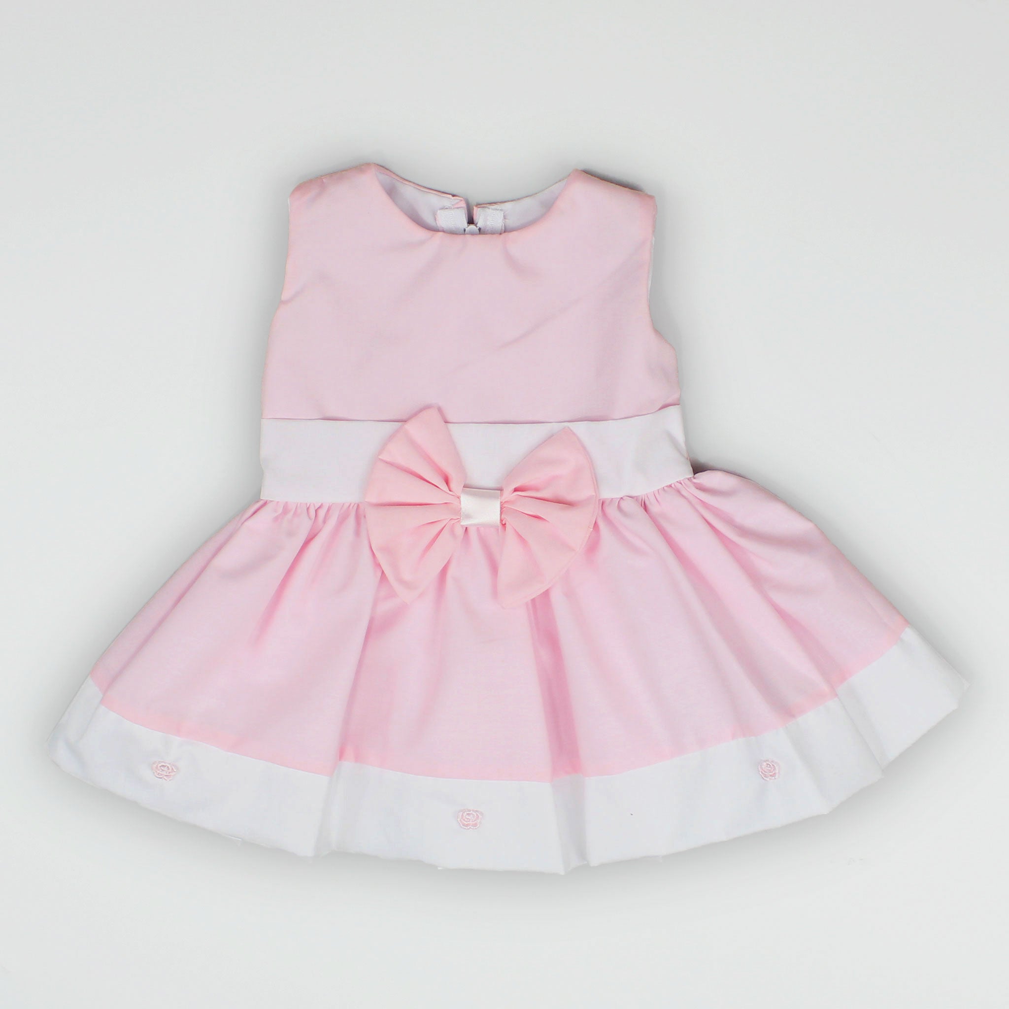 baby girl summer dress in pink with bow