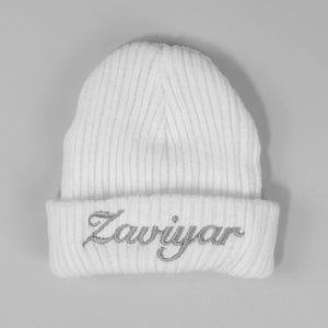 personalised baby beanie white 