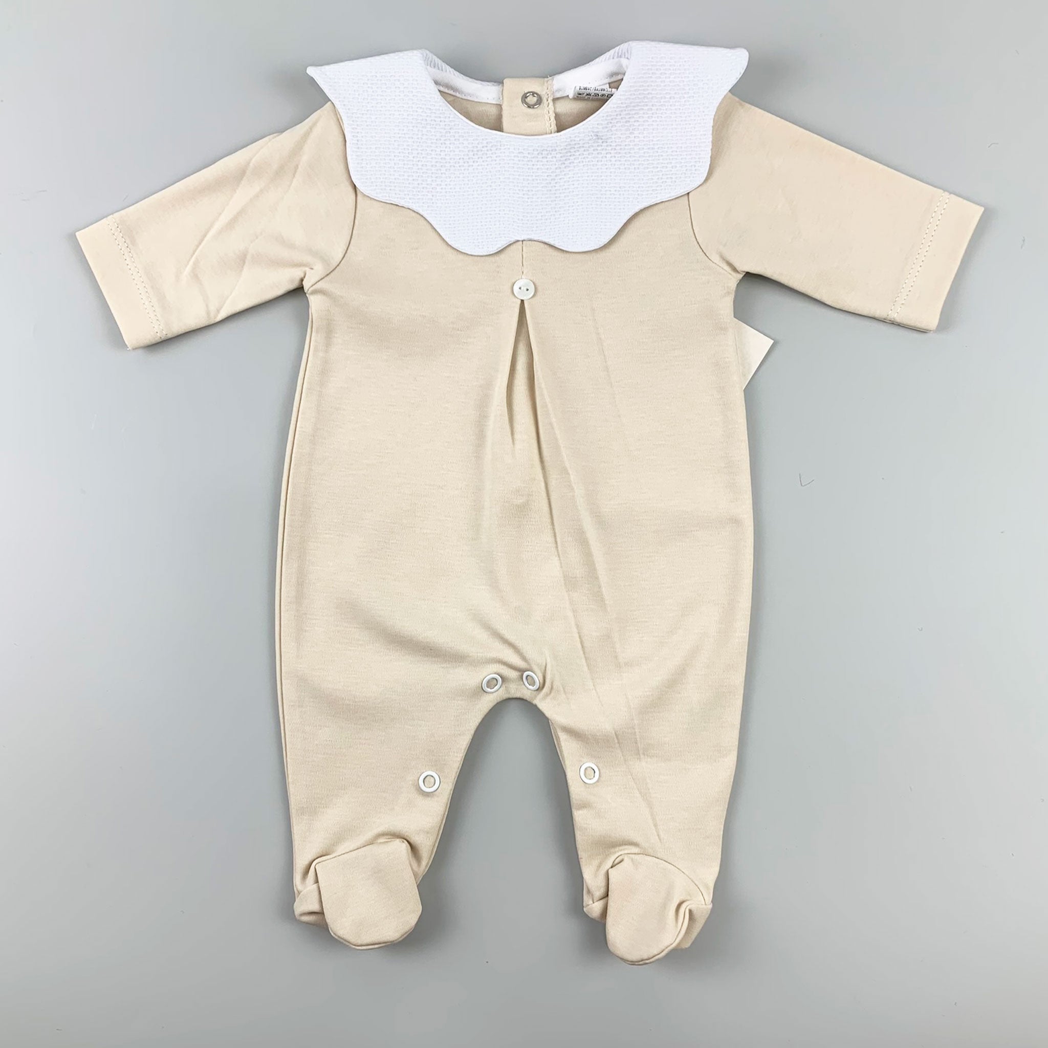 Baby Cotton Sleepsuit - Beige - Unisex