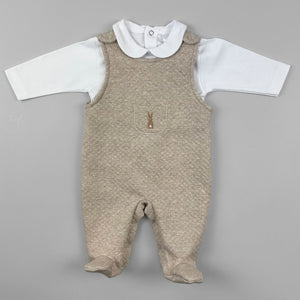 baby boys beige bunny outfit