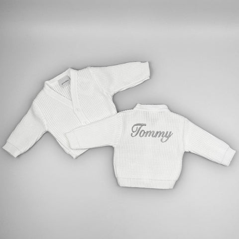 baby unisex personalised dandelion cardigan