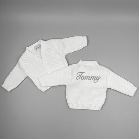 baby unisex personalised dandelion cardigan