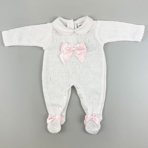 baby girls knitted sleepsuit