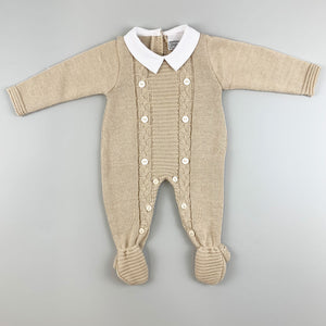 Baby Boys Knitted All In One- Pex - Beige