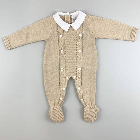 Baby Boys Knitted All In One- Pex - Beige