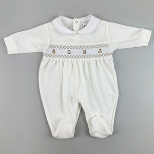 white smoking babys sleepsuit