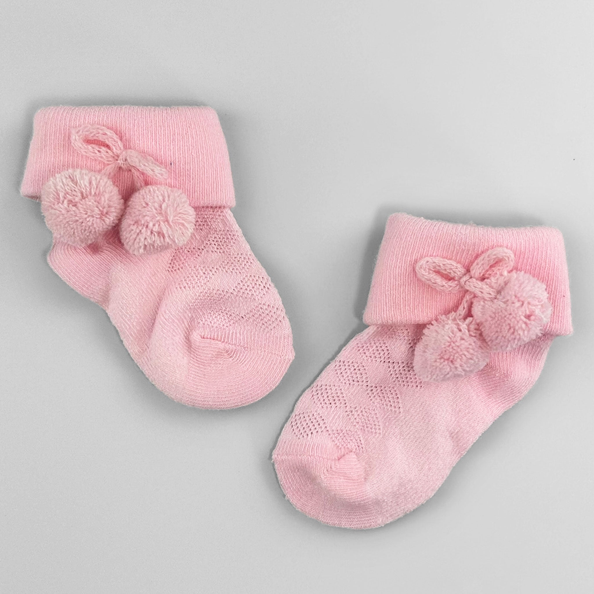 baby girls pink pom pom socks