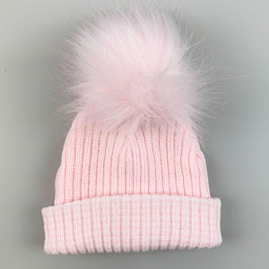 Newborn Baby Pink Pom Pom Hat