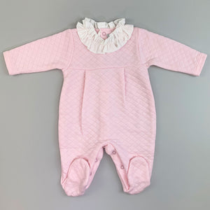 Baby Girls Quilted Sleepsuit - Pink - Calamaro 33032