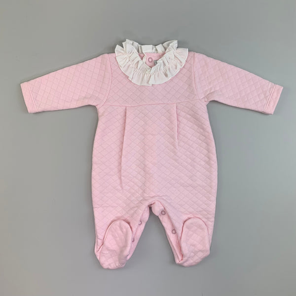 Baby Girls Quilted Sleepsuit - Pink - Calamaro 33032