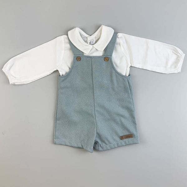 Baby Boys Blue Dungarees and Shirt - Calamaro 11074