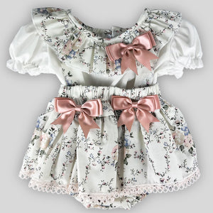 baby girls two piece floral dress