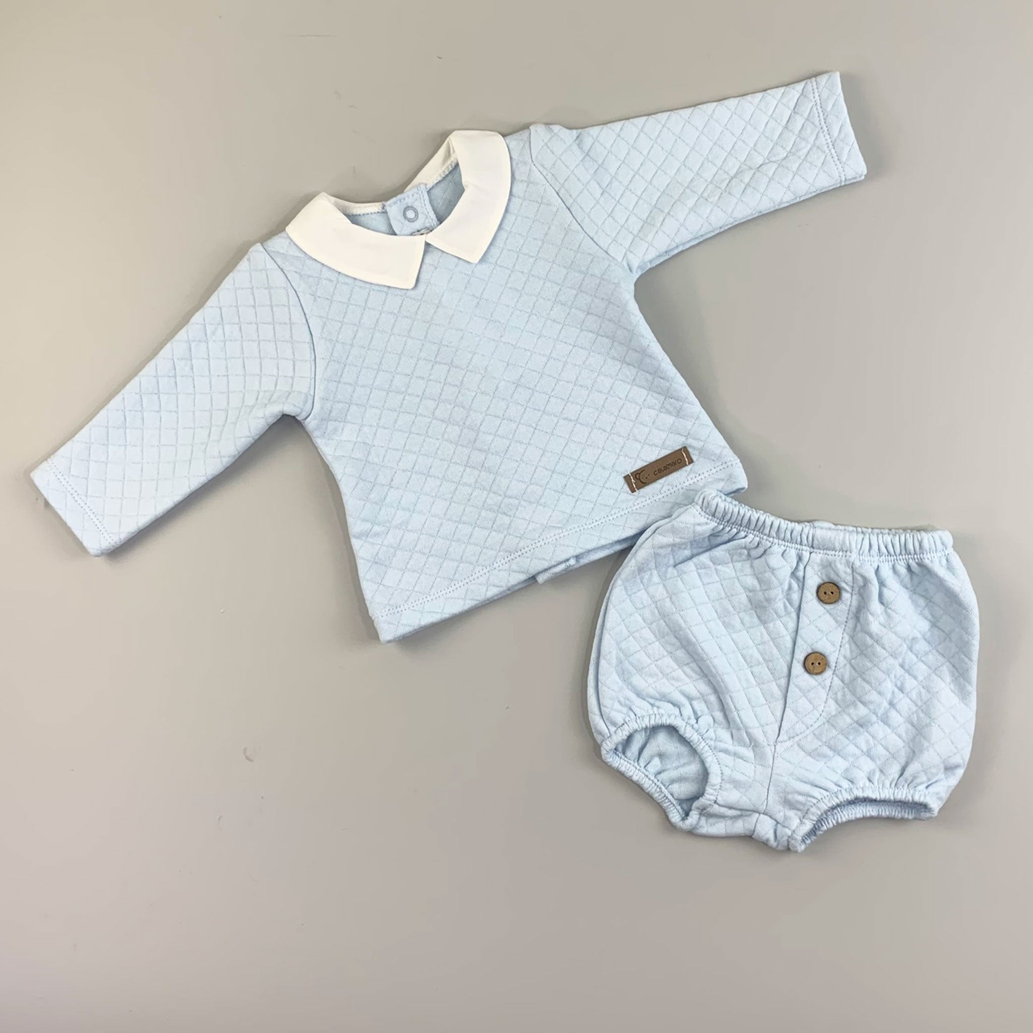 Baby Boys Quilted Outfit - Blue - Calamaro 11008