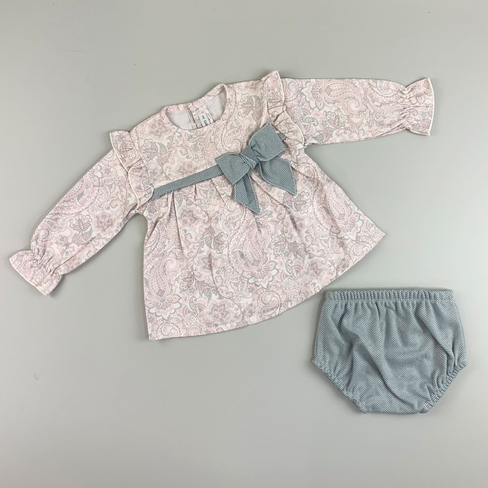 Baby Girls 2 Piece Pink Dress & Jam Pant Set - Calamaro 22068