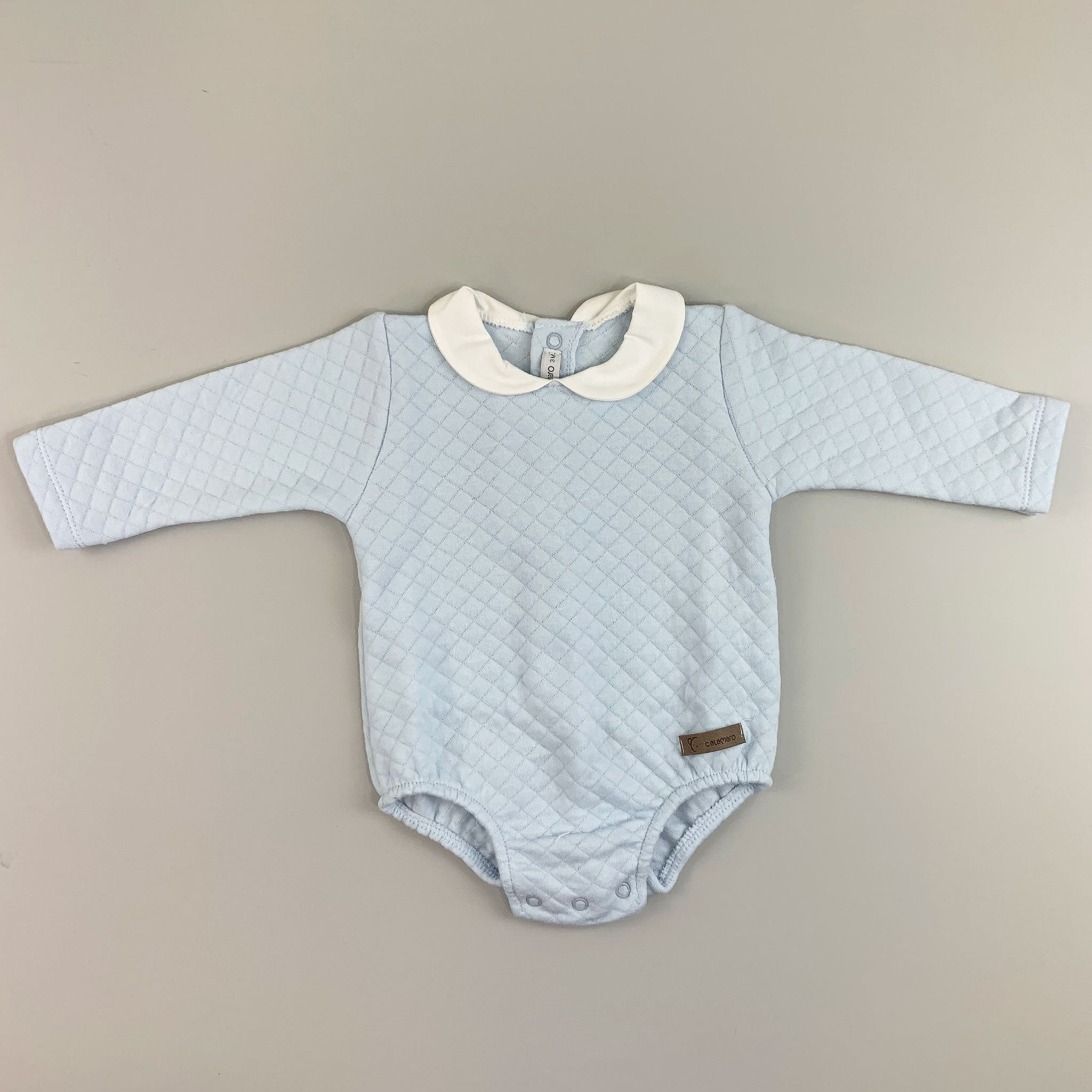 Baby Boys Quilted Romper - Blue - Calamaro 32446