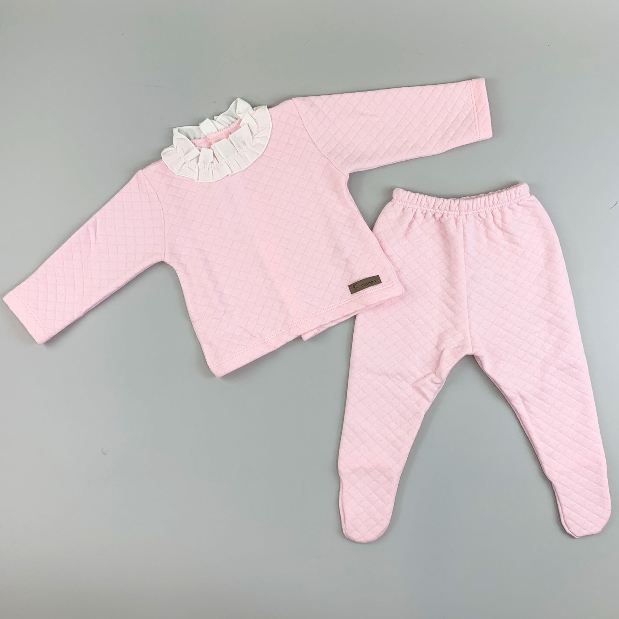 Baby Girls Quilted Outfit - Pink - Calamaro 11005