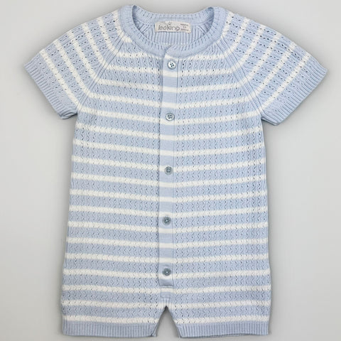 baby boys white and blue striped romper