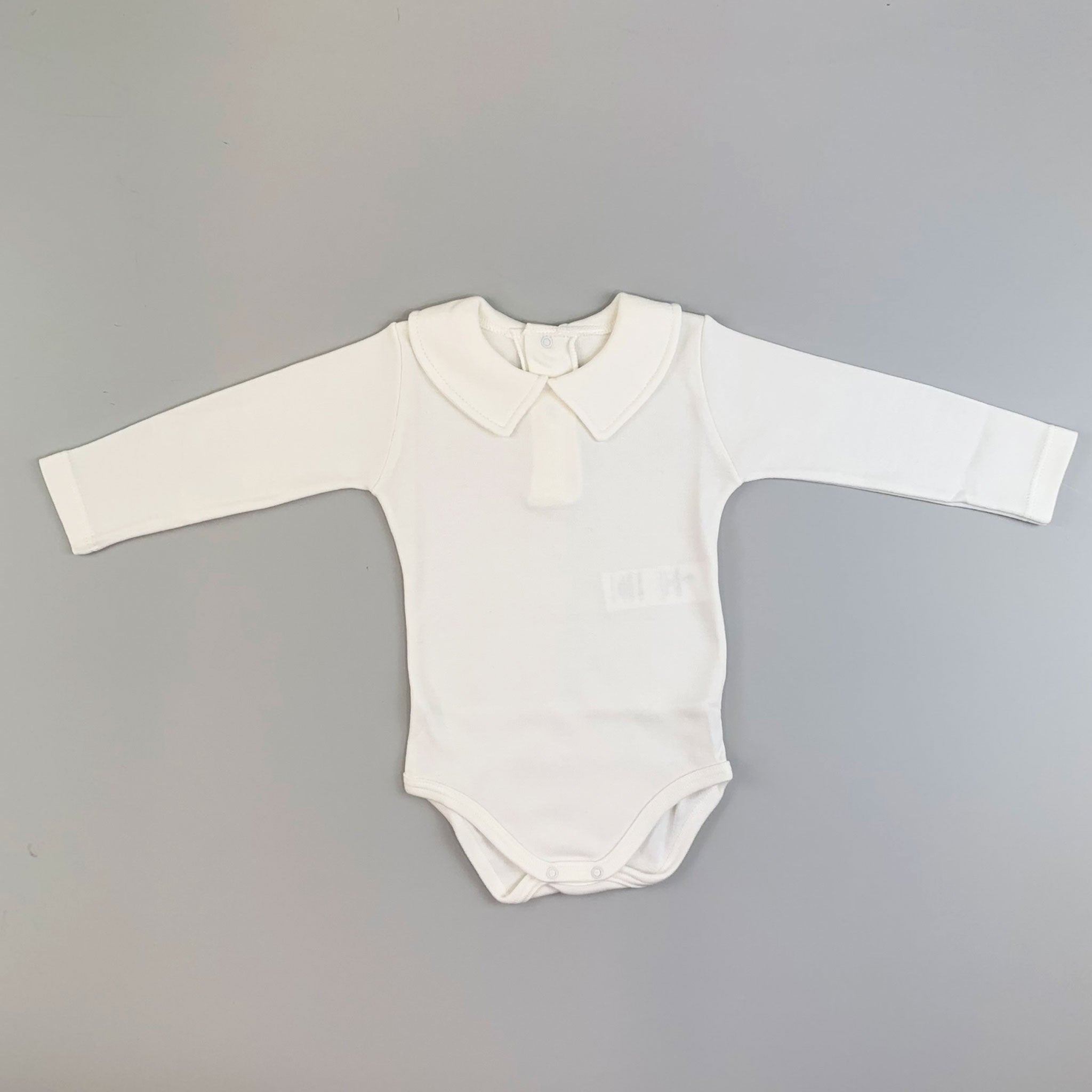 Baby Boy Body Suit / Vest with Collar - Cream - Calamaro 19090