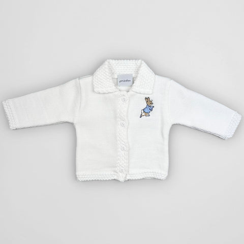 baby boys knitted rabbit cardigan