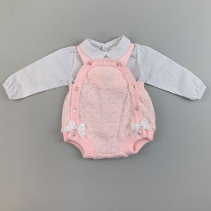 baby girls 2 piece knitted set in pink