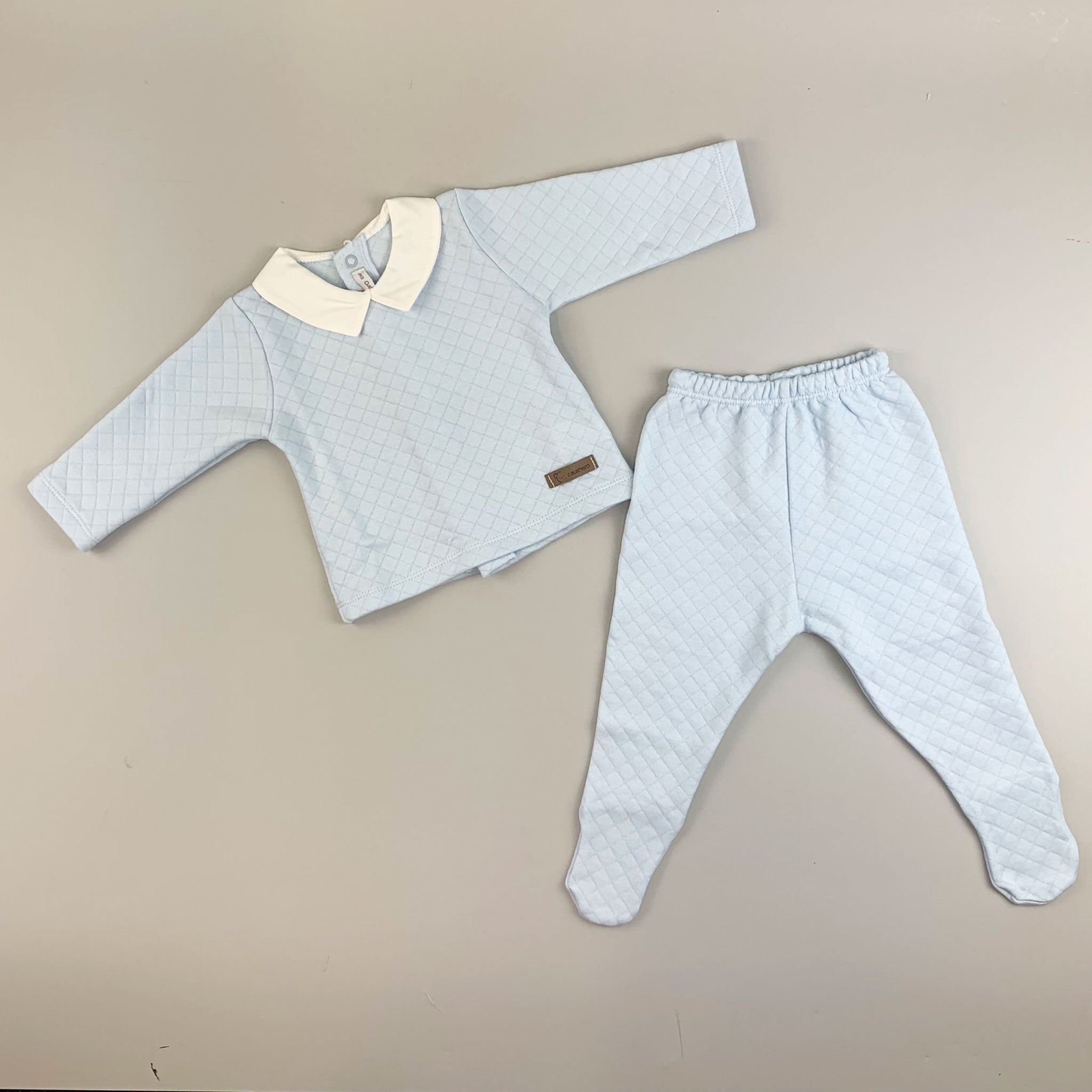 Baby Boys Quilted Outfit -Blue- Calamaro 11006