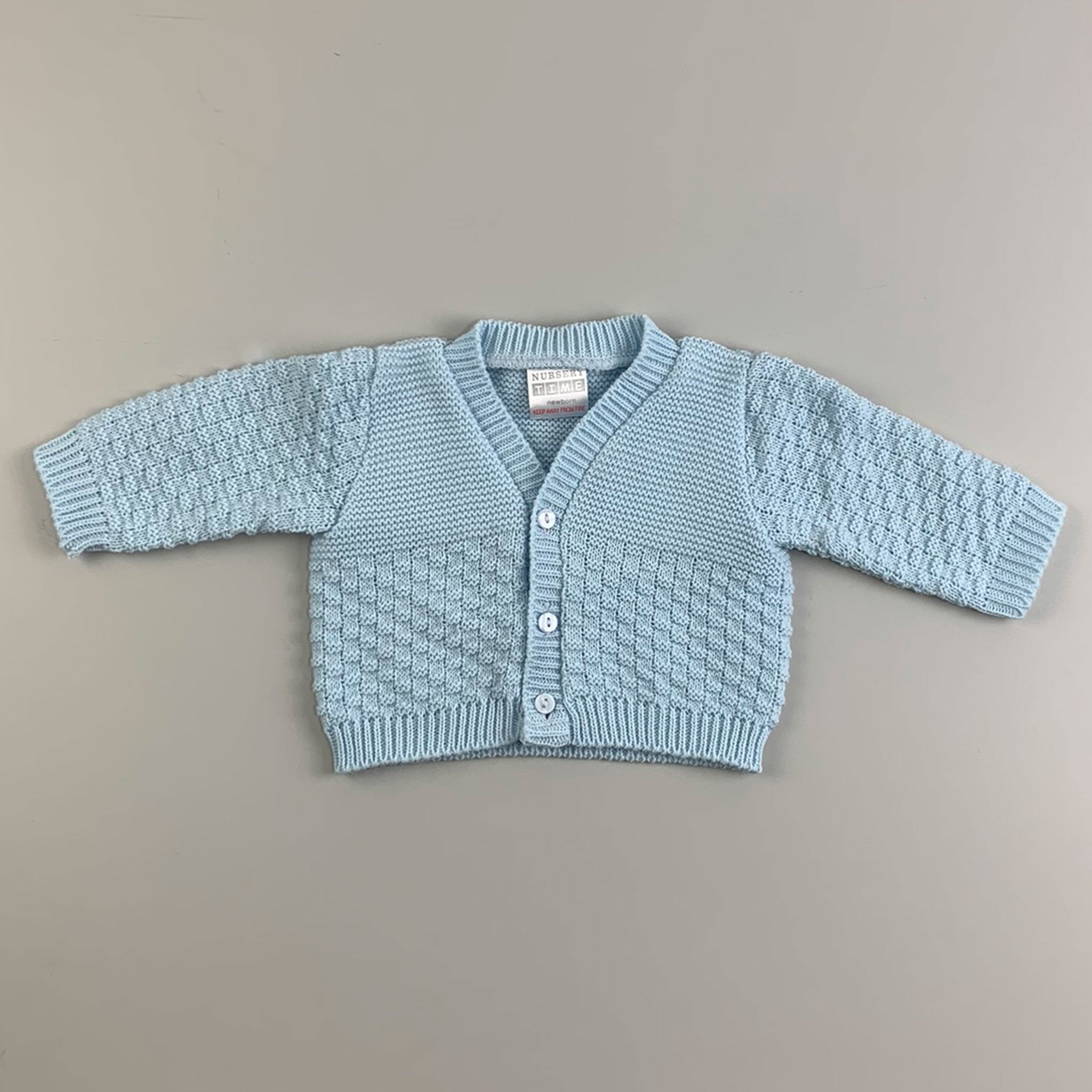 baby boy cardigan in blue.