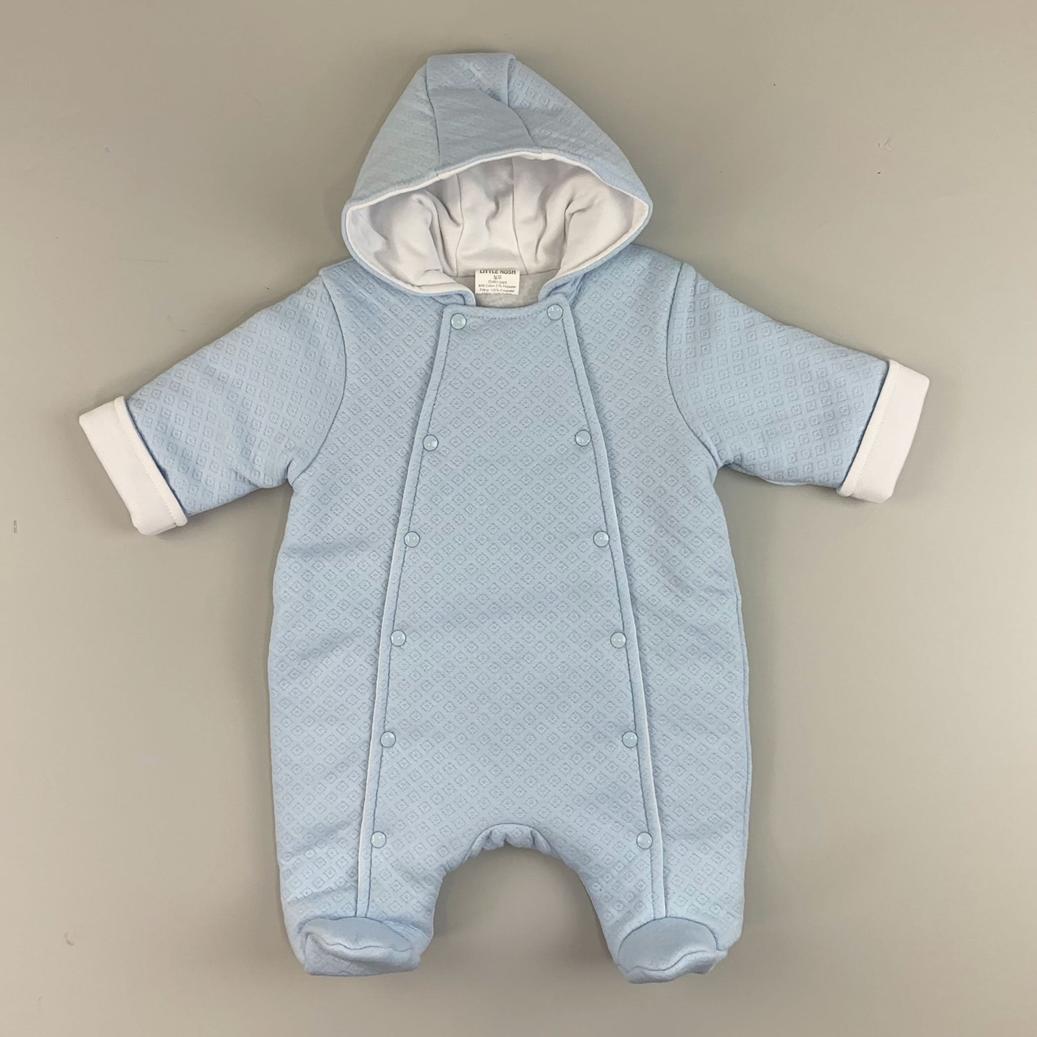 baby boys blue snowsuit