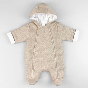 baby boys beige snowsuit