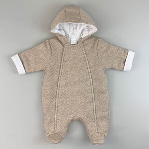 baby boys beige snowsuit