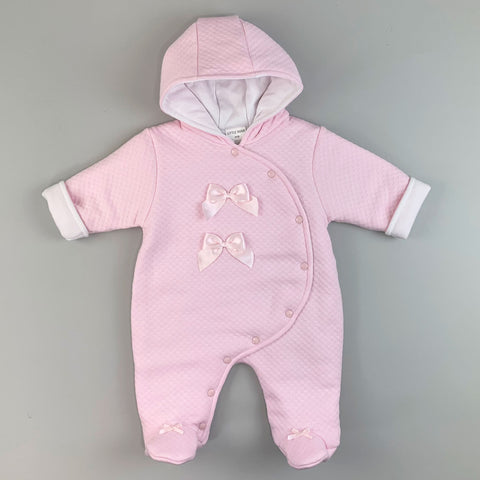 baby girls pink snowsuit