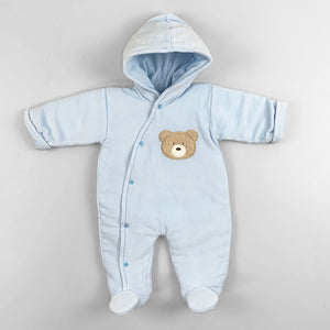 baby bpys blue snowsuit pramsuit