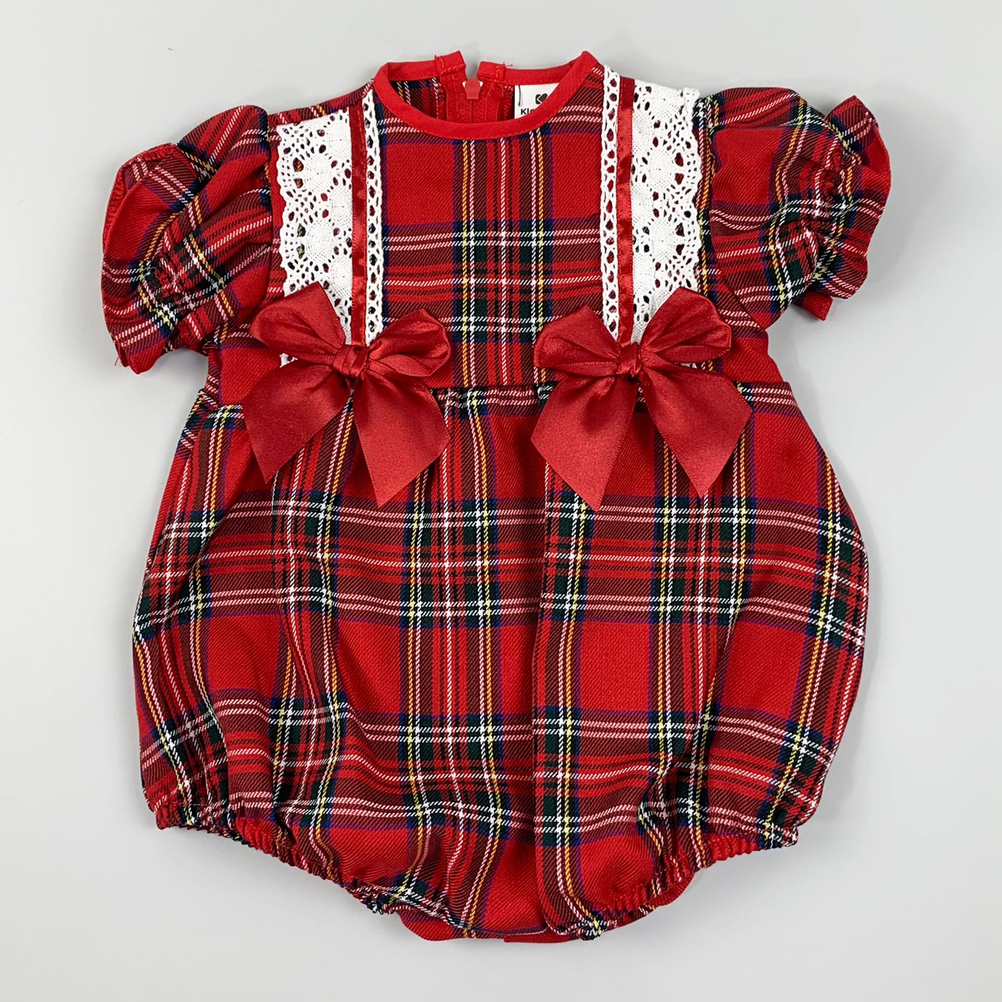 Baby Girls Red Romper with Two Bows