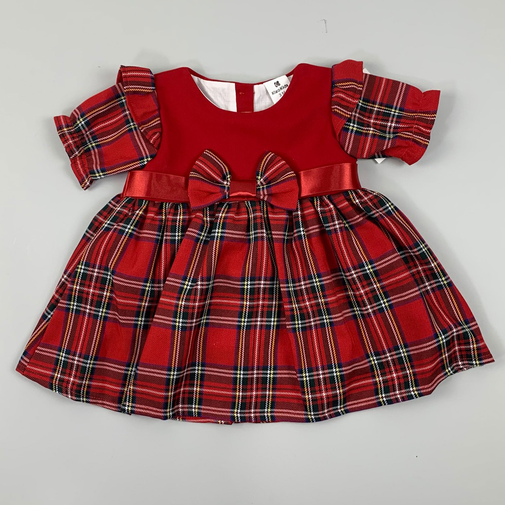 baby girls red tartan christmas dress