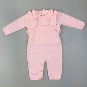 Baby Girls Dungarees & Top - Pink