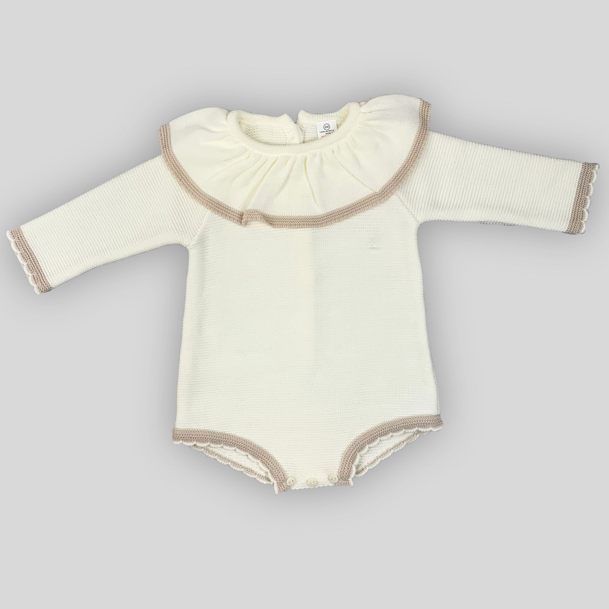 baby girl cream knitted romper