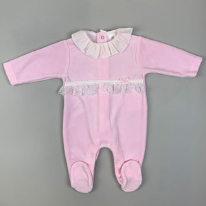 pink velour sleepsuit