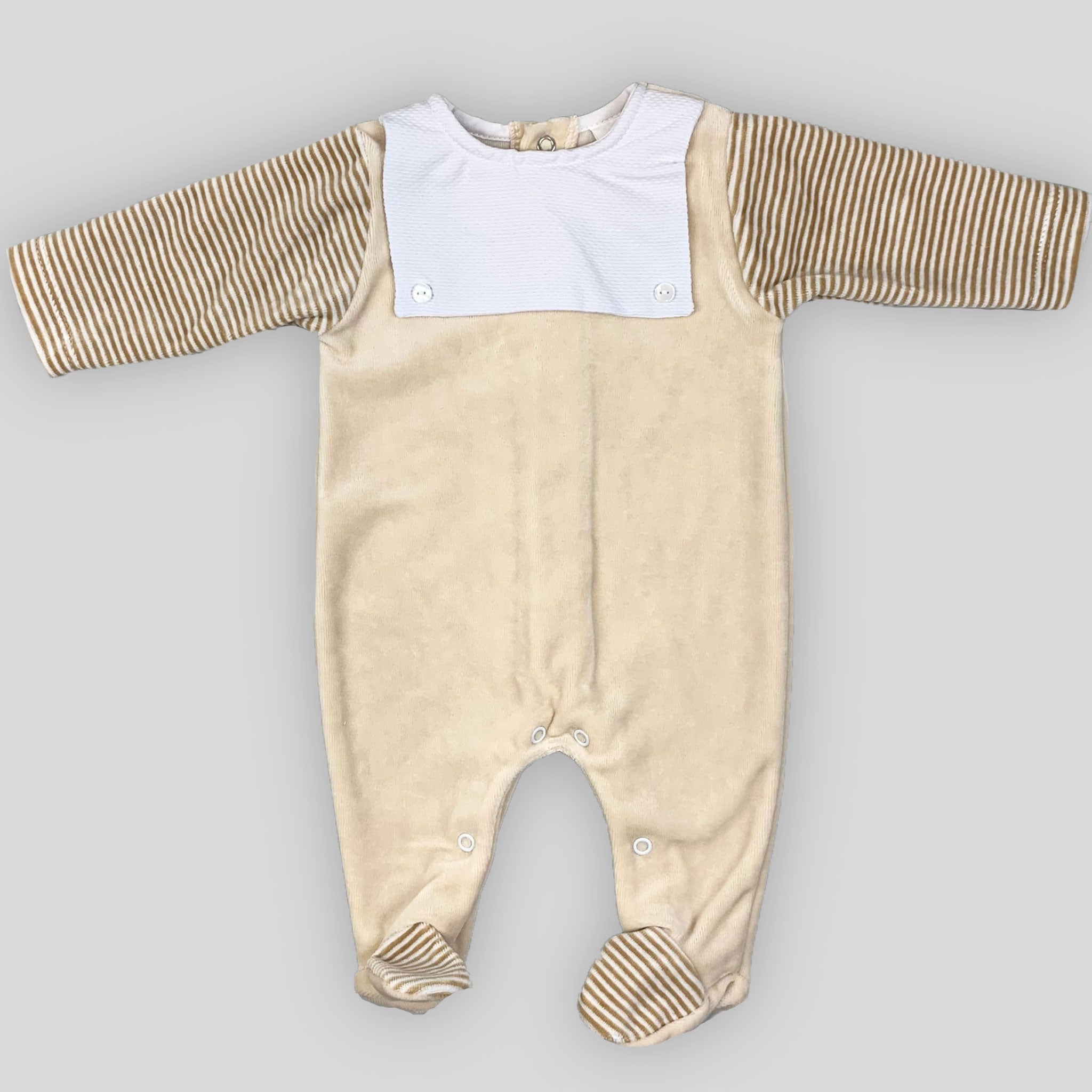 baby boys beige sleepsuit