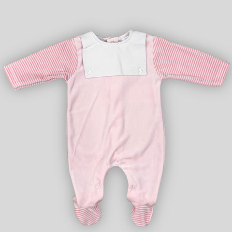 pink striped baby girls velour 