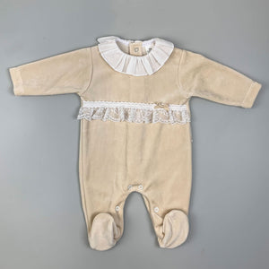 beige lace sleepsuit velour