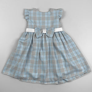 blue baby girls tartan dress