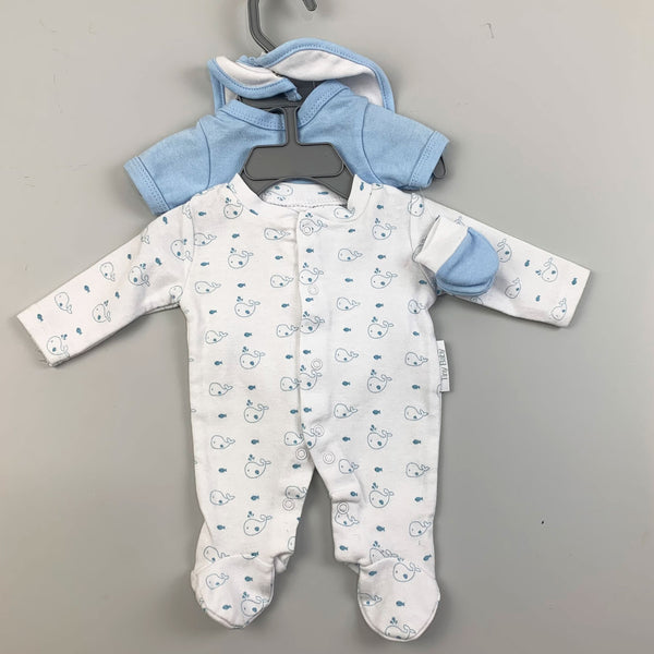 Premature Boys Sleepsuit 4 Piece Set