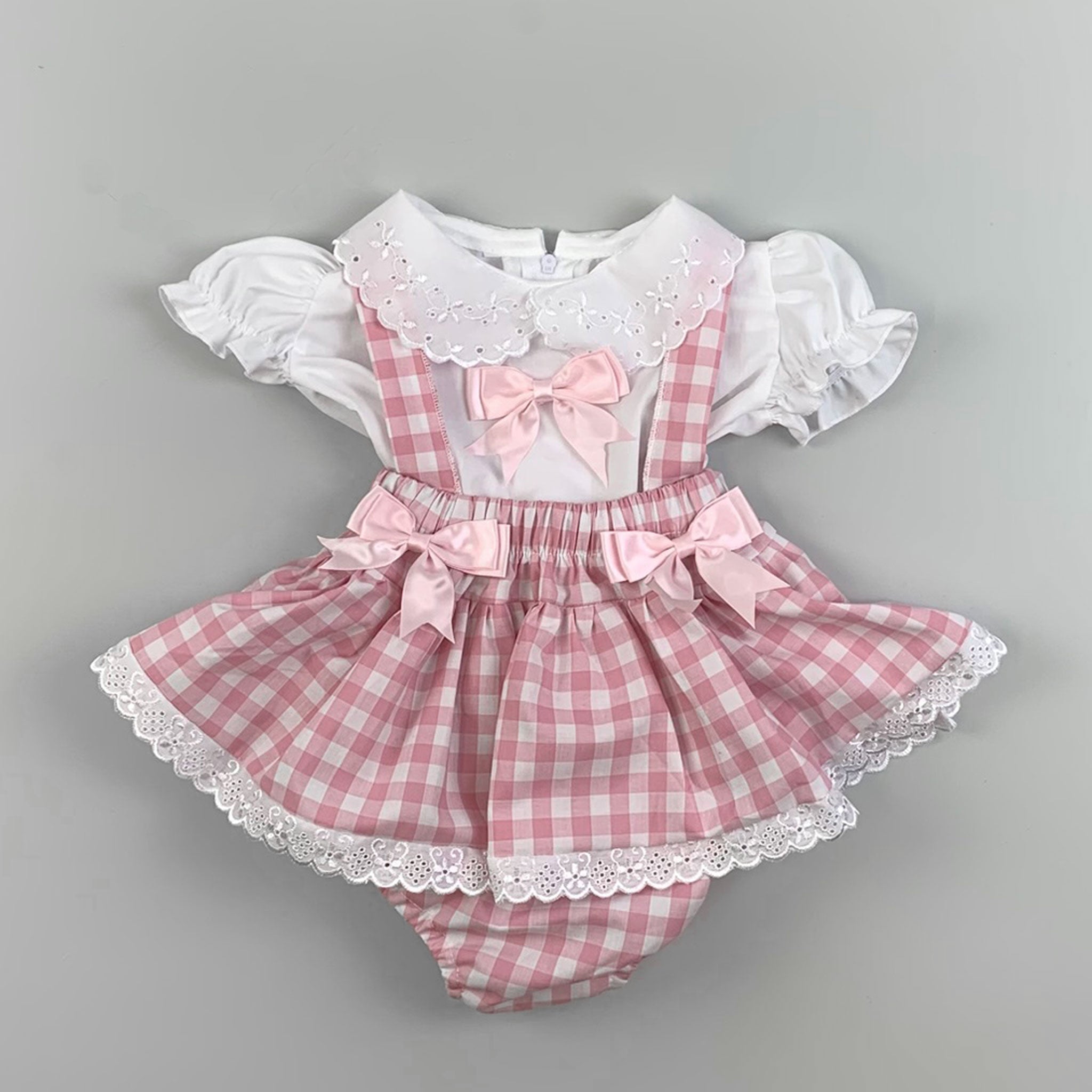 baby girls pink gingham dress