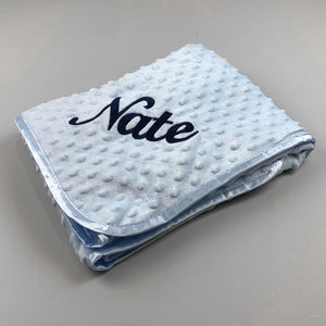 baby boys blue bubble personalised blanket