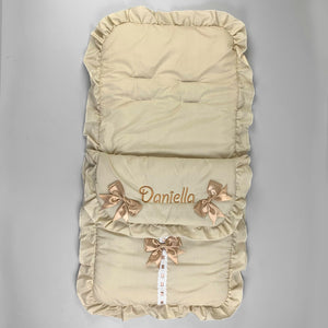 beige unisex baby personalised footmuff