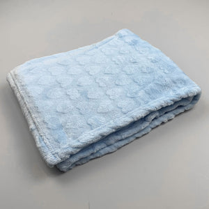 blue embossed baby heart blanket